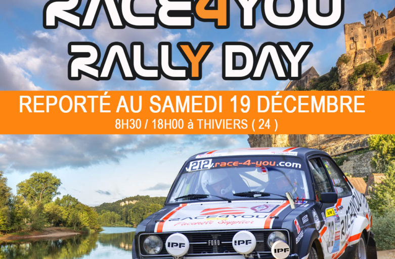Le Race4you Rally Day reporté au 19 décembre 2020 à Thiviers